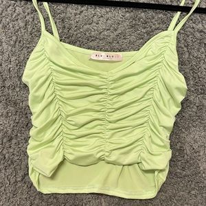 GREEN CROPPED TANK TOP